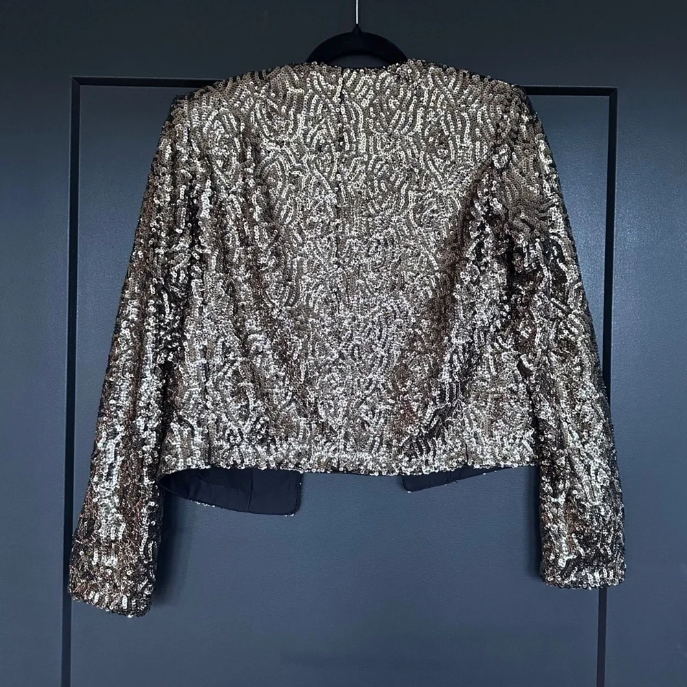 NWT | The Kooples | Gold Sequin Crop Jacket - Picture 7 of 10
